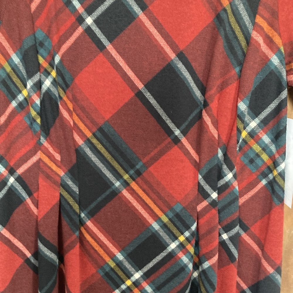 Connected dress plaid print dress w pockets has some stretch 20W - Picture 9 of 17